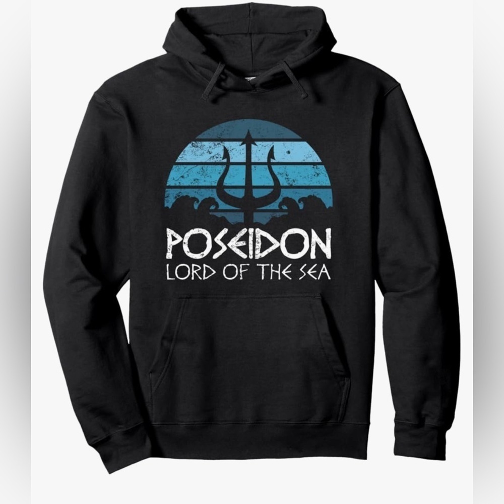 Poseidon Trident Hoodie Greek Gods Lord Of The Sea Pullover Hoodie